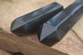 Polished Double Terminated Black Basalt Points  x 2 From Madagascar - Toprock Gemstones and Minerals 