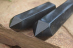 Polished Double Terminated Black Basalt Points  x 2 From Madagascar - Toprock Gemstones and Minerals 