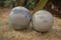 Polished Blue Spotted Spinel Quartz Spheres x 5 From Madagascar - Toprock Gemstones and Minerals 