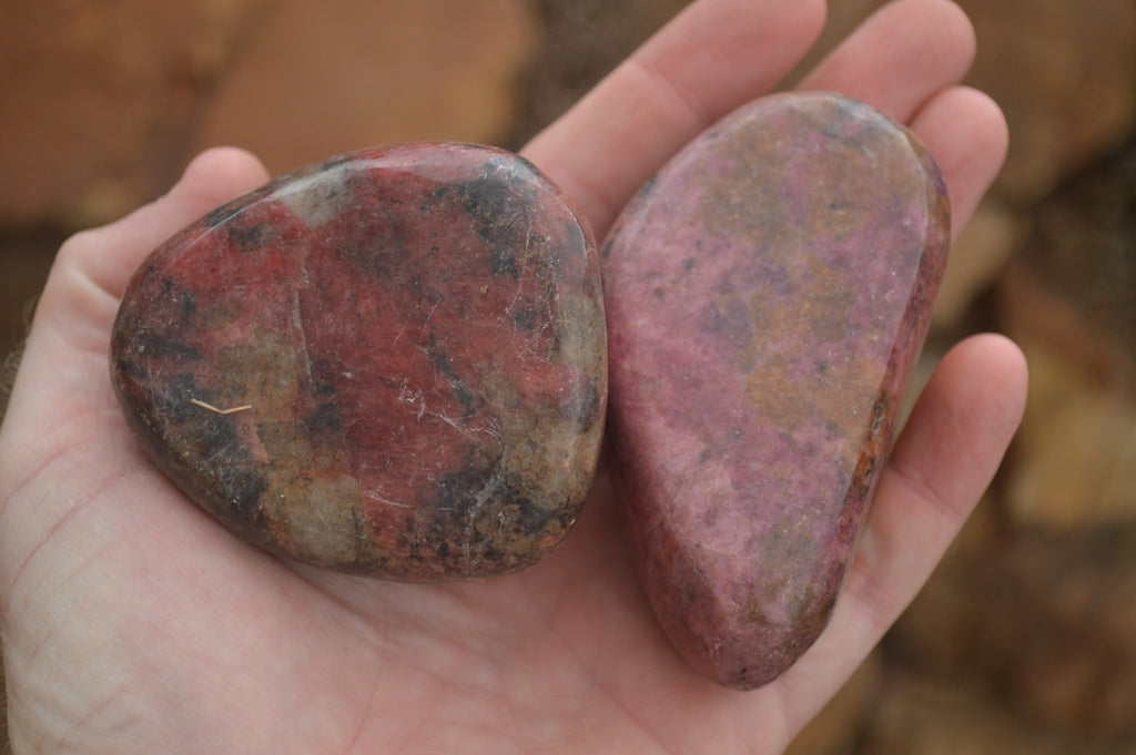 Polished Rare Red Rhodonite Free Forms  x 6 From Zimbabwe - TopRock