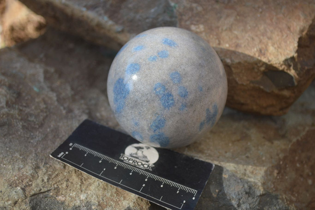 Polished Blue Spotted Spinel Quartz Spheres x 3 From Madagascar - Toprock Gemstones and Minerals 