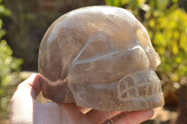Polished Smokey Quartz Skull Carving  x 1 From Madagascar - TopRock