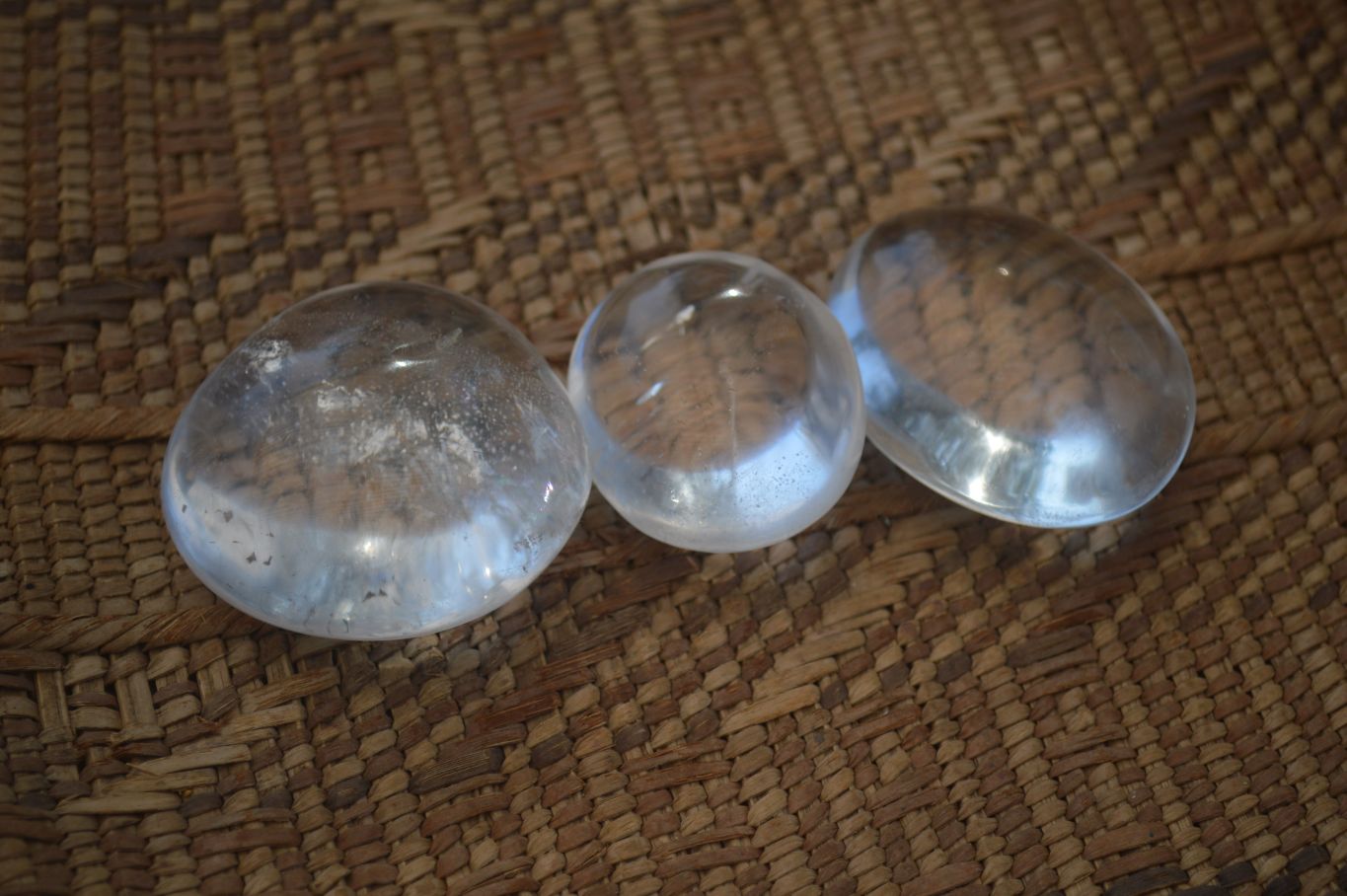 Polished Semi Optic Clear Quartz Galet / Palm Stones x 12 From Madagascar - Toprock Gemstones and Minerals 