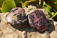 Polished Semi Polished Pink & Black Rhodonite Free Forms  x 5 From Ambindavato, Madagascar - TopRock