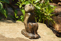 Polished Soapstone Baboon Carving x 1 From Zimbabwe - TopRock