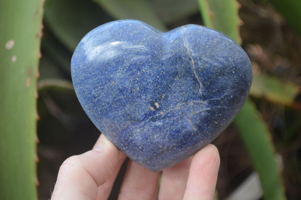 Polished Blue Lazulite Hearts  x 6 From Madagascar - Toprock Gemstones and Minerals 