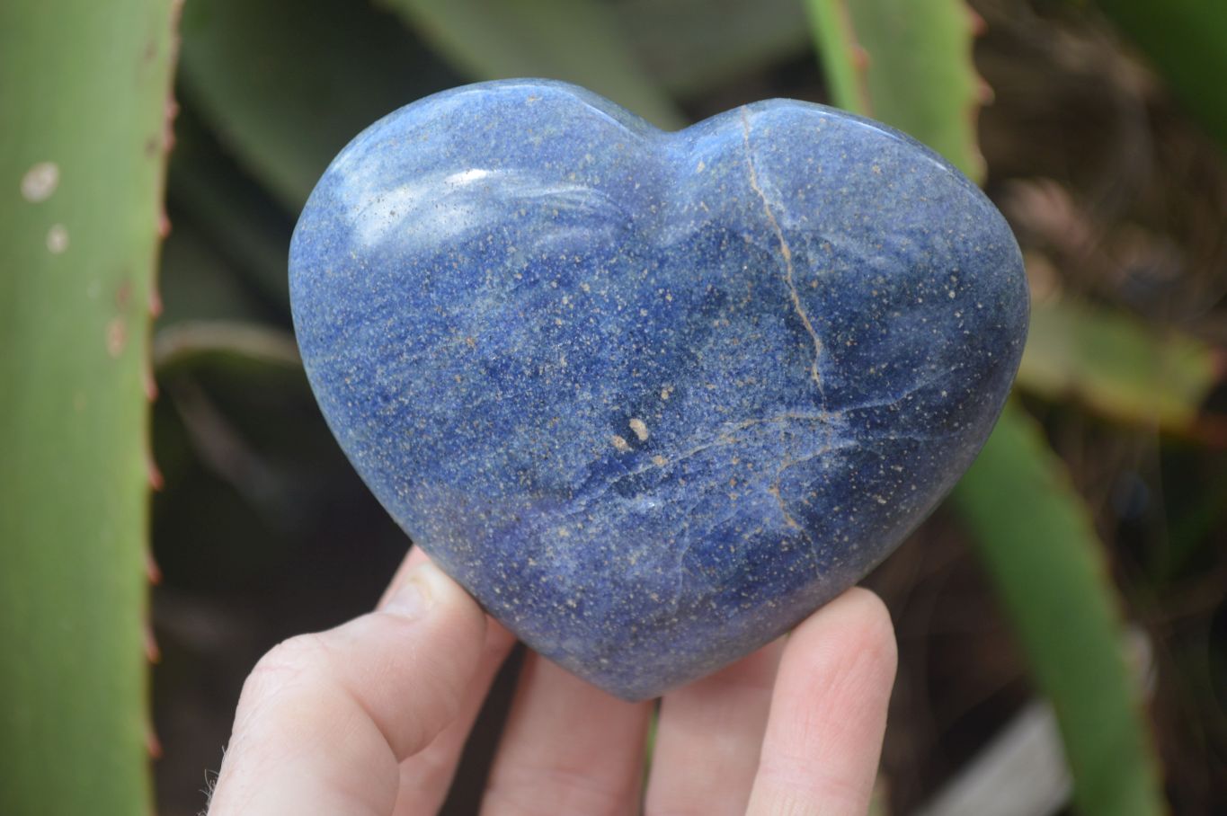 Polished Blue Lazulite Hearts  x 6 From Madagascar - Toprock Gemstones and Minerals 