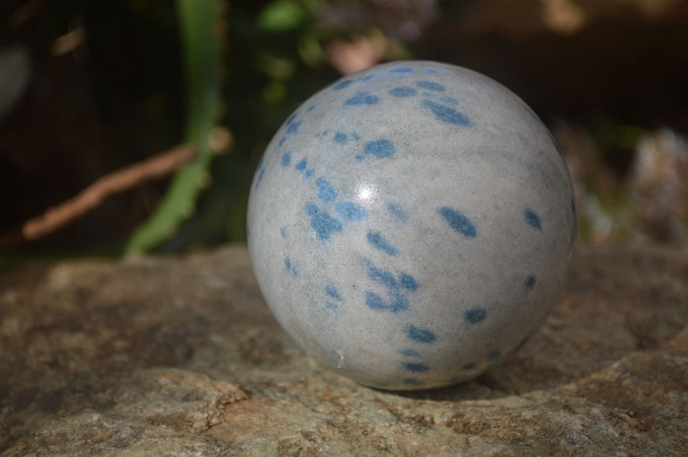 Polished Blue Spotted Spinel Quartz Spheres x 3 From Madagascar - Toprock Gemstones and Minerals 