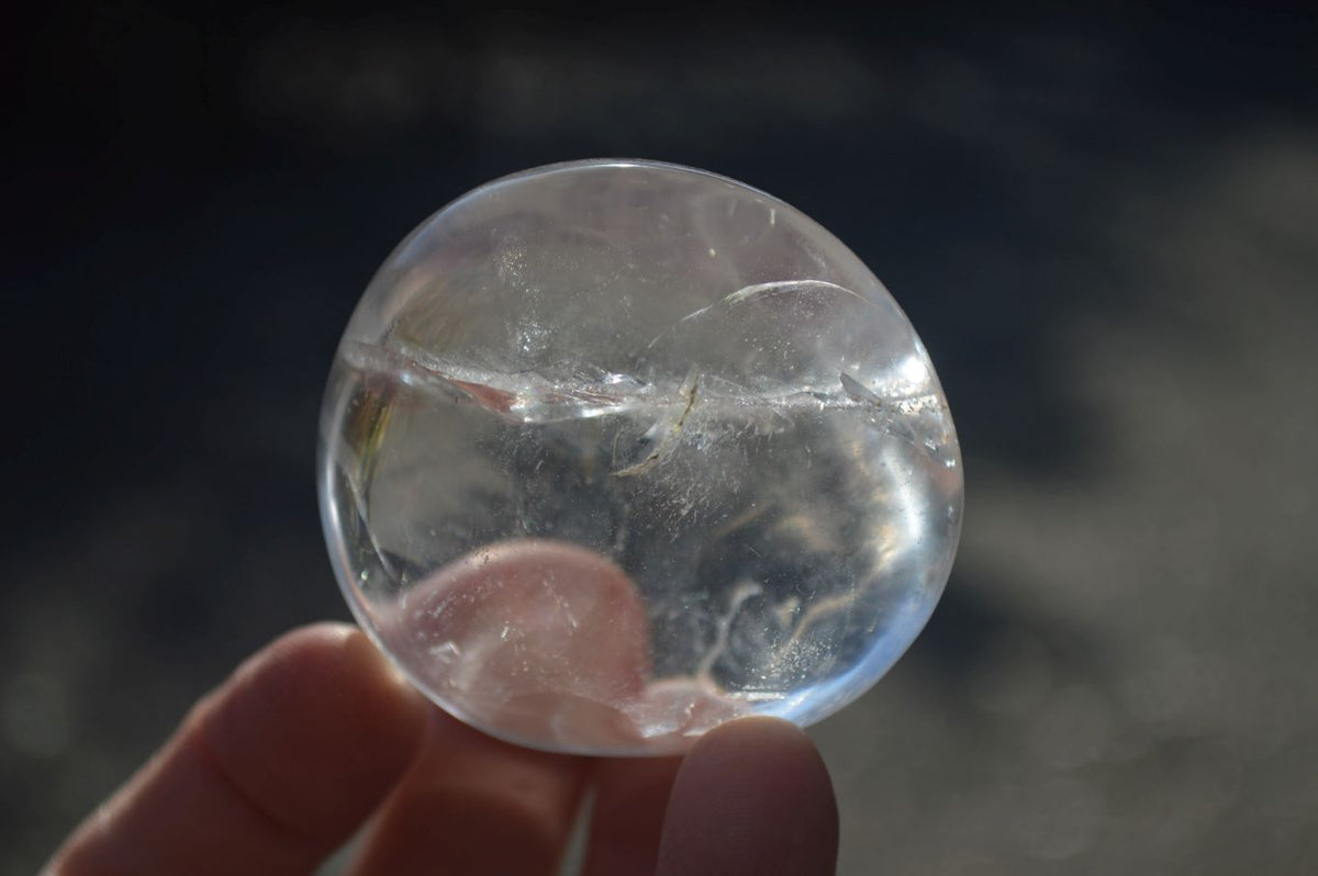 Polished Semi Optic Clear Quartz Galet / Palm Stones x 12 From Madagascar - Toprock Gemstones and Minerals 