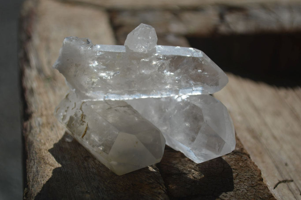 Natural Highly Selected Single Clear Quartz Crystals  x 35 From Mpika, Zambia - Toprock Gemstones and Minerals 