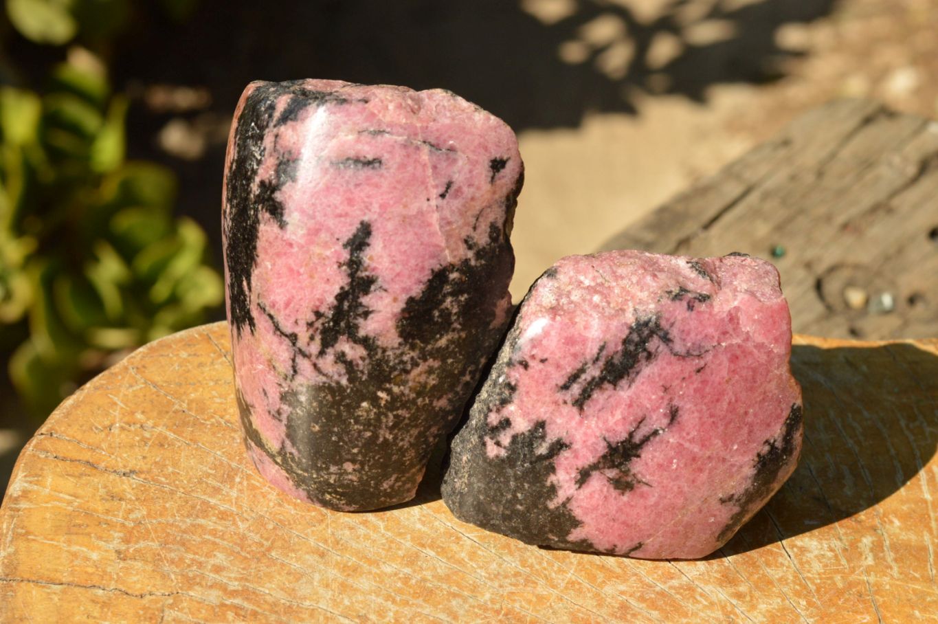 Polished Semi Polished Pink & Black Rhodonite Free Forms  x 5 From Ambindavato, Madagascar - TopRock