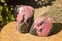 Polished Semi Polished Pink & Black Rhodonite Free Forms  x 5 From Ambindavato, Madagascar - TopRock