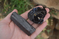 Natural Schorl Black Tourmaline Specimens x 6 From Erongo, Namibia - Toprock Gemstones and Minerals 
