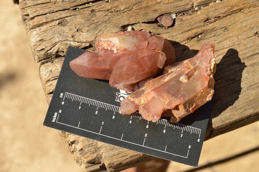 Natural Single Red Hematoid Phantom Quartz Crystals  x 35 From Karoi, Zimbabwe - TopRock