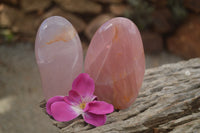 Polished Pink Rose Quartz Standing Free Forms x 2 From Ambatondrazaka, Madagascar - TopRock