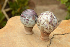 Polished Pink Tourmaline Rubellite Spheres x 2 From Ambatondrazaka, Madagascar - TopRock