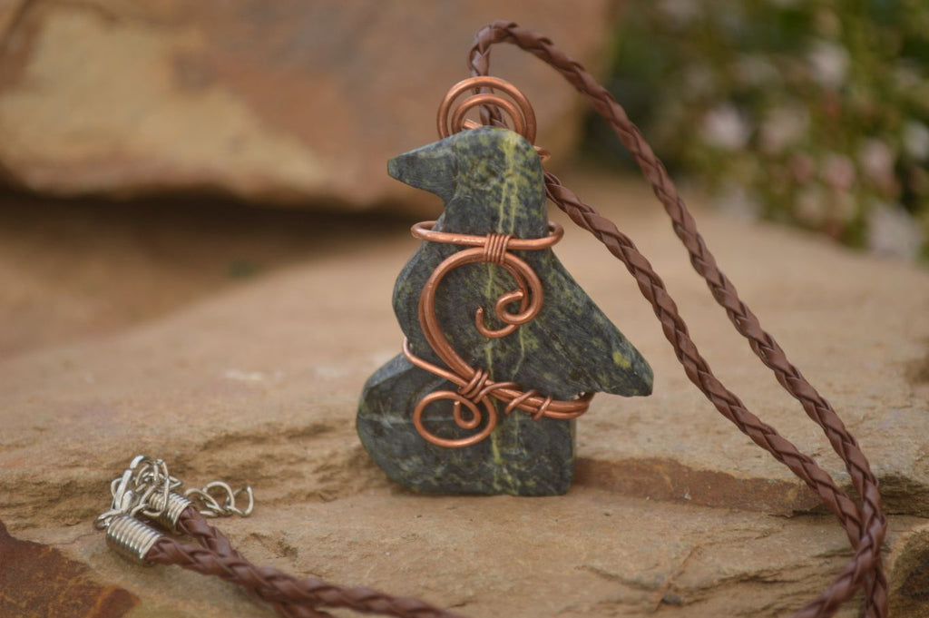 Polished  Copper Wire Wrapped Leopard Stone Eagle Pendants  x 6 From Zimbabwe - Toprock Gemstones and Minerals 