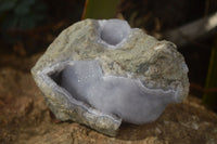 Natural Blue Lace Agate Geode Specimens  x 3 From Nsanje, Malawi - Toprock Gemstones and Minerals 