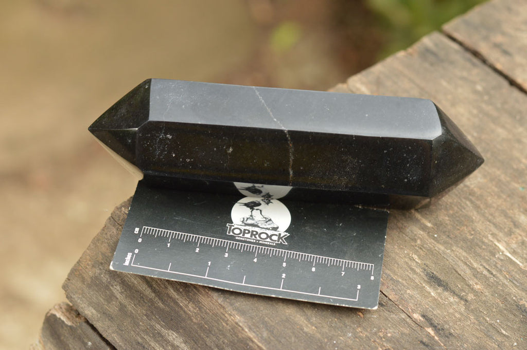 Polished Double Terminated Black Basalt Points  x 3 From Madagascar - TopRock