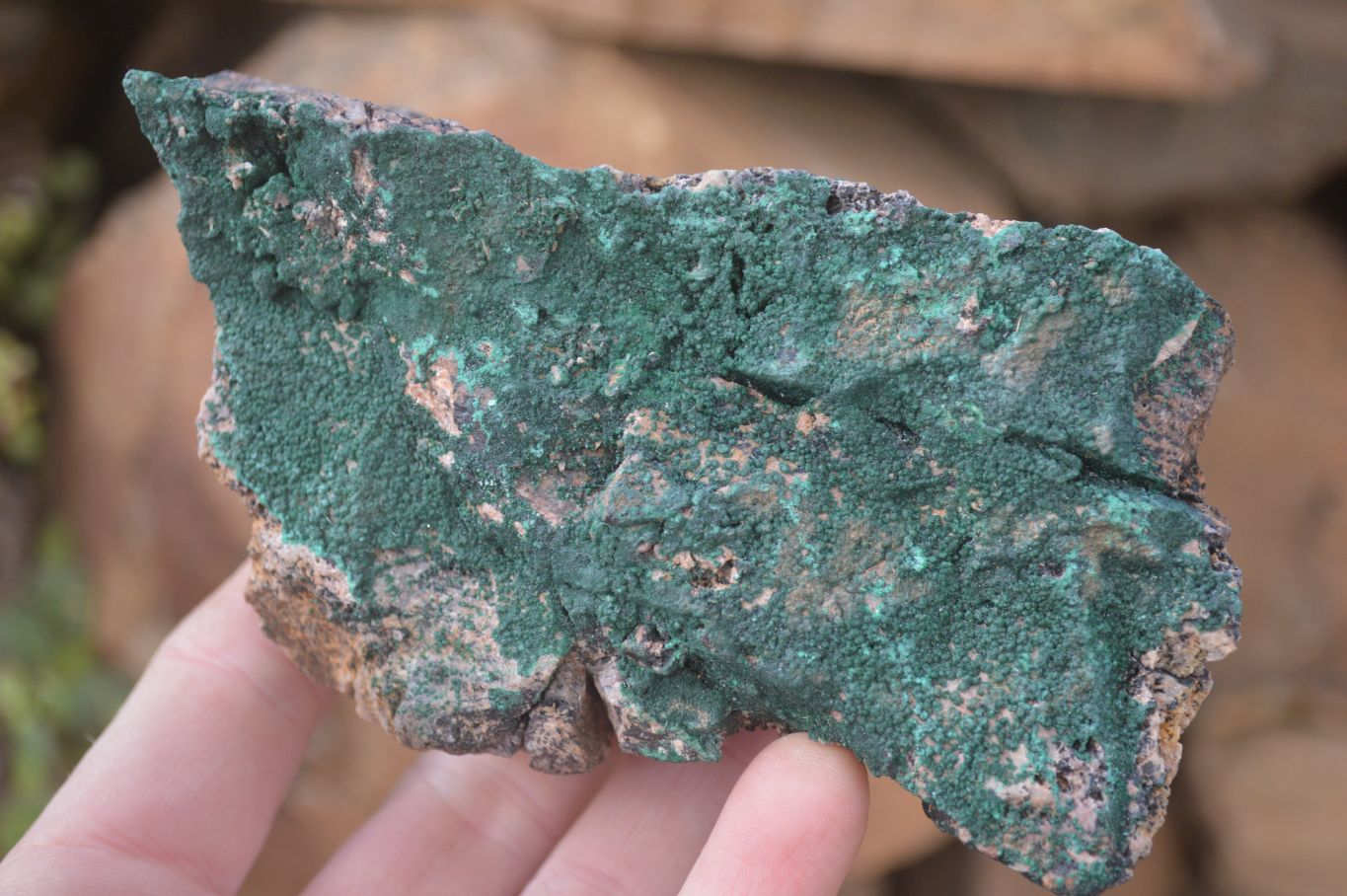 Natural Crystalline Malachite Specimens  x 6 From Congo - Toprock Gemstones and Minerals 