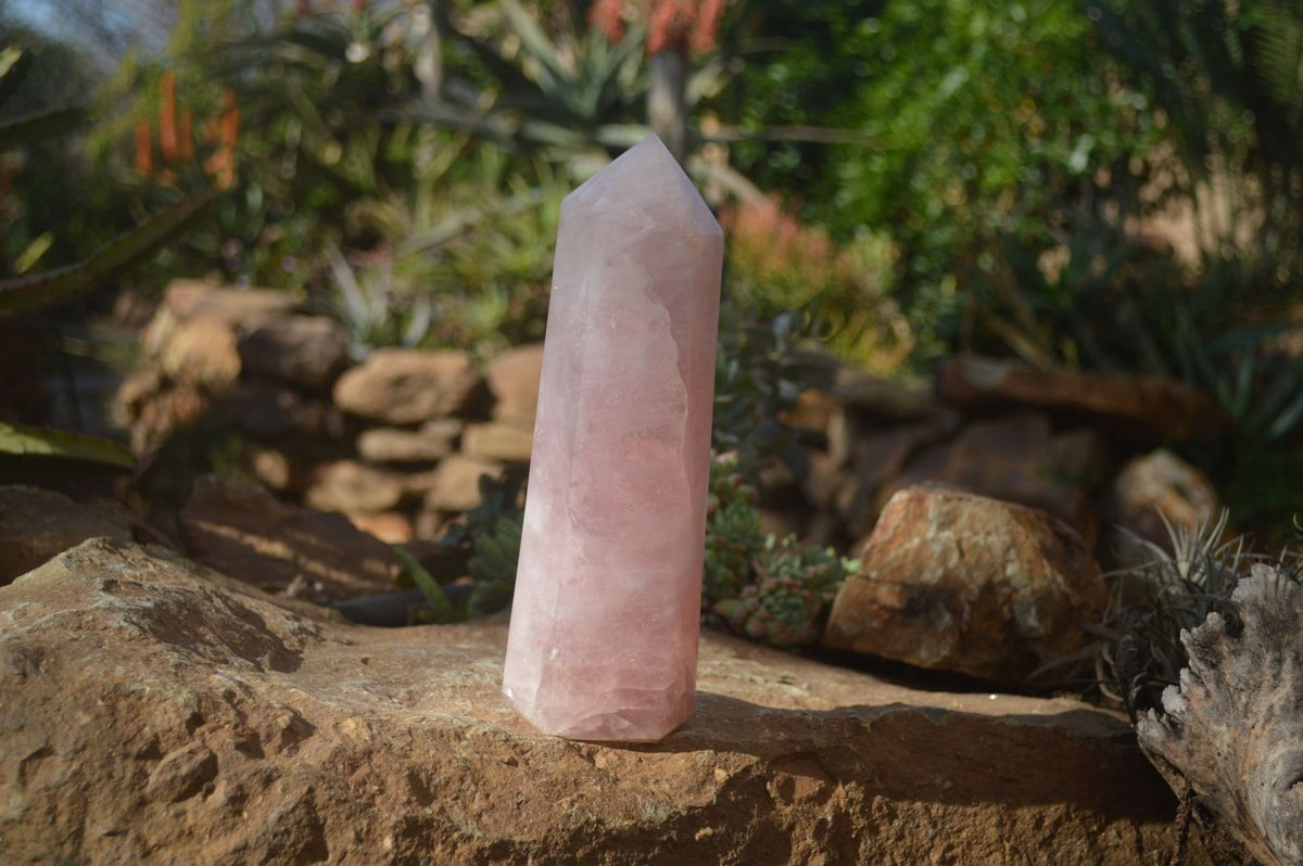 Polished Large Rose Quartz Tower x 1 From Madagascar - Toprock Gemstones and Minerals 