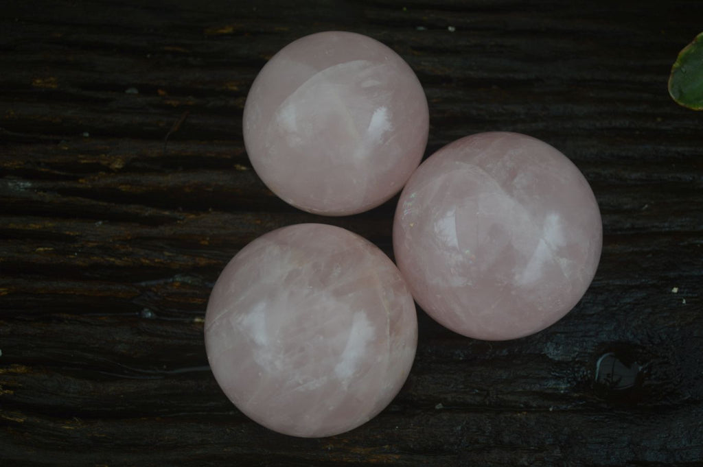Polished Pink Rose Quartz Spheres  x 4 From Madagascar - Toprock Gemstones and Minerals 