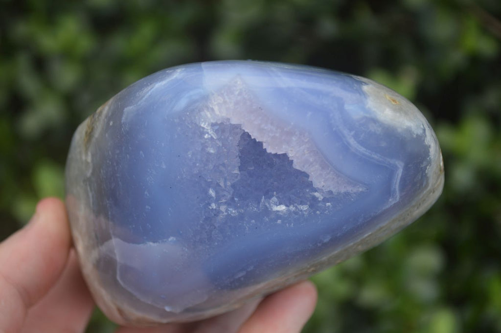 Polished Blue Lace Agate Standing Free Forms  x 2 From Nsanje, Malawi - Toprock Gemstones and Minerals 