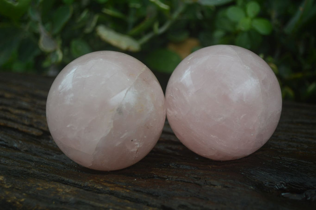 Polished Pink Rose Quartz Spheres  x 4 From Madagascar - Toprock Gemstones and Minerals 