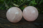 Polished Pink Rose Quartz Spheres  x 4 From Madagascar - Toprock Gemstones and Minerals 