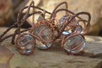 Polished  Copper Wire Wrapped Clear Quartz Pendants  x 6 From Southern Africa - Toprock Gemstones and Minerals 