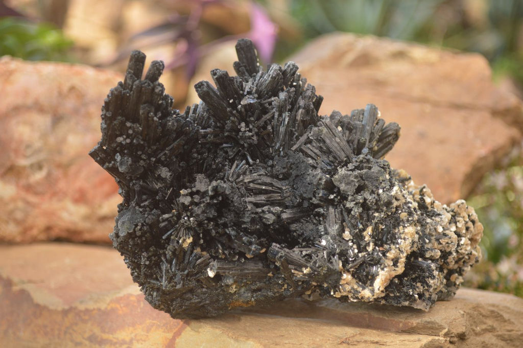 Natural Schorl Black Tourmaline Specimens x 2 From Erongo, Namibia - Toprock Gemstones and Minerals 