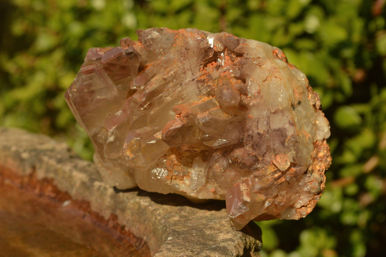 Natural Dusky Red Hematoid Quartz Clusters  x 4 From Karoi, Zimbabwe - TopRock