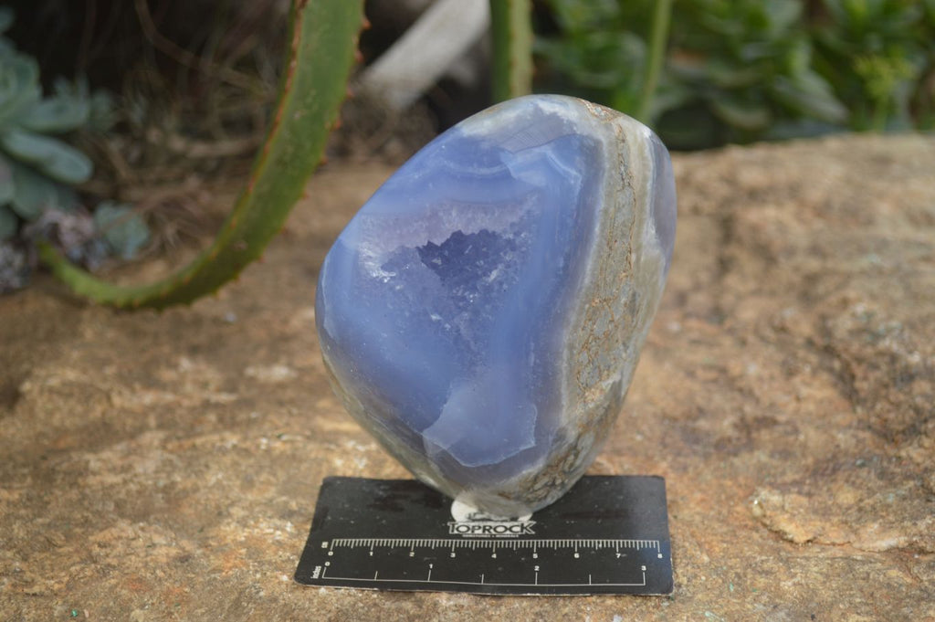 Polished Blue Lace Agate Standing Free Forms  x 2 From Nsanje, Malawi - Toprock Gemstones and Minerals 
