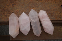 Polished Gemmy Double Terminated Rose Quartz Points x 12 From Ambatondrazaka, Madagascar - TopRock