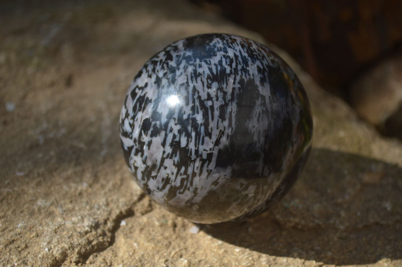 Polished Merlinite Gabbro Spheres  x 4 From Ambatondrazaka, Madagascar - Toprock Gemstones and Minerals 