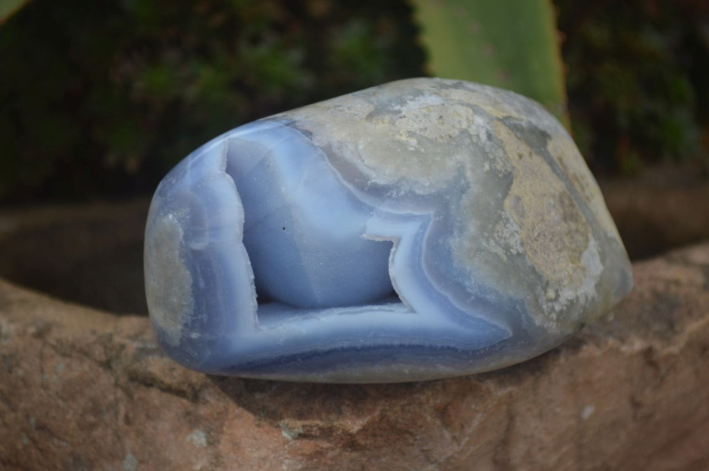 Polished Blue Lace Agate Standing Free Forms  x 2 From Nsanje, Malawi - Toprock Gemstones and Minerals 