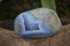 Polished Blue Lace Agate Standing Free Forms  x 2 From Nsanje, Malawi - Toprock Gemstones and Minerals 