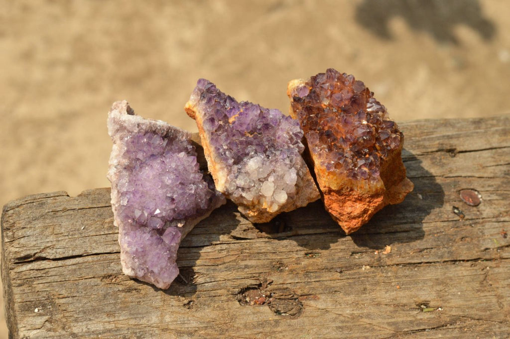 Natural Small Dark "Amethystos" Amethyst Clusters x 35 From Kwaggafontein, South Africa - TopRock