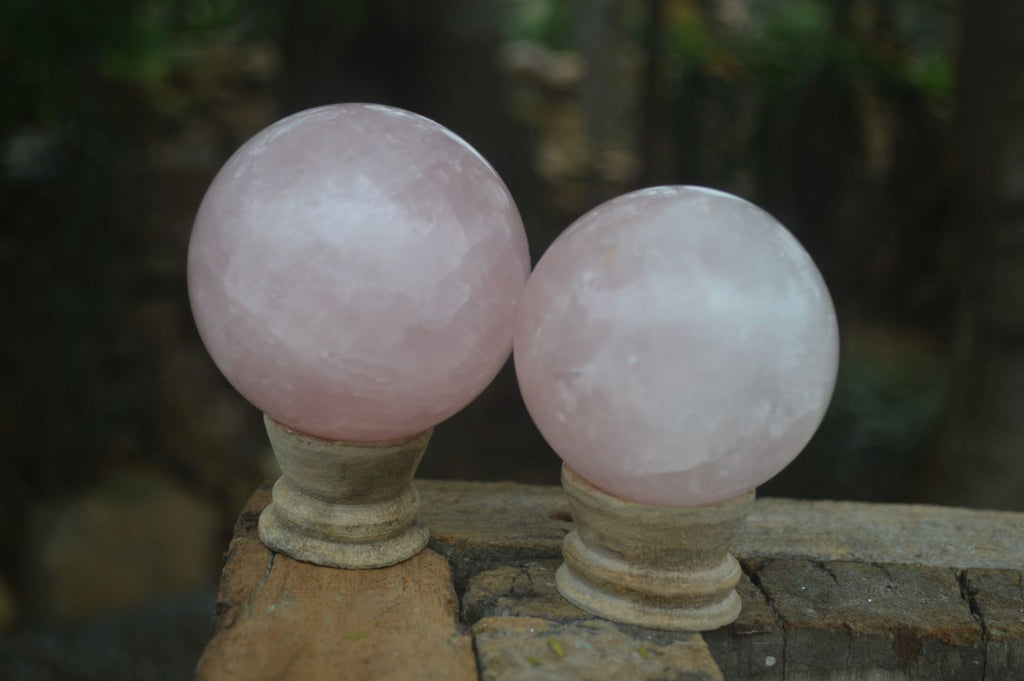 Polished Pink Rose Quartz Spheres  x 4 From Madagascar - Toprock Gemstones and Minerals 