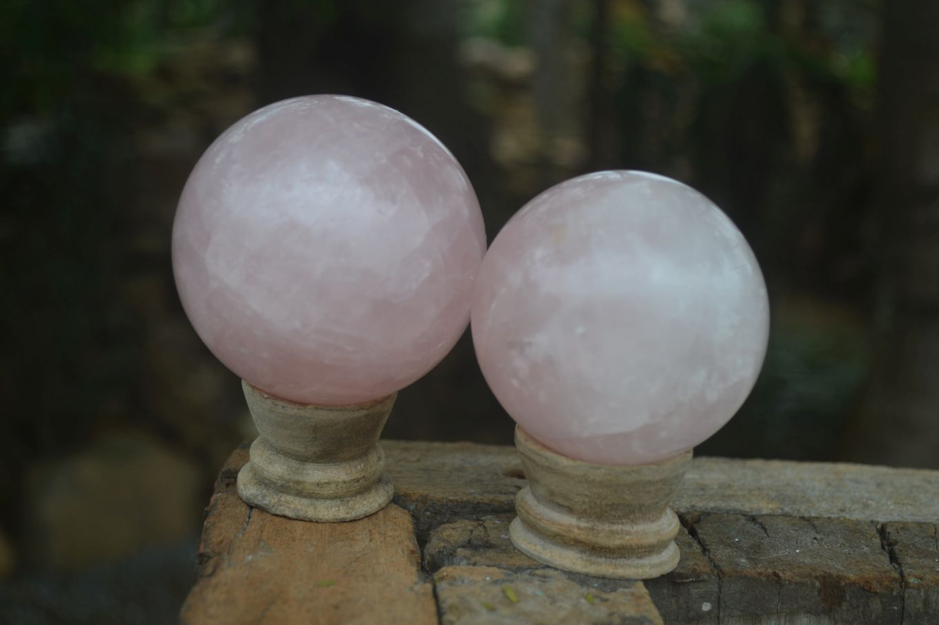 Polished Pink Rose Quartz Spheres  x 4 From Madagascar - Toprock Gemstones and Minerals 