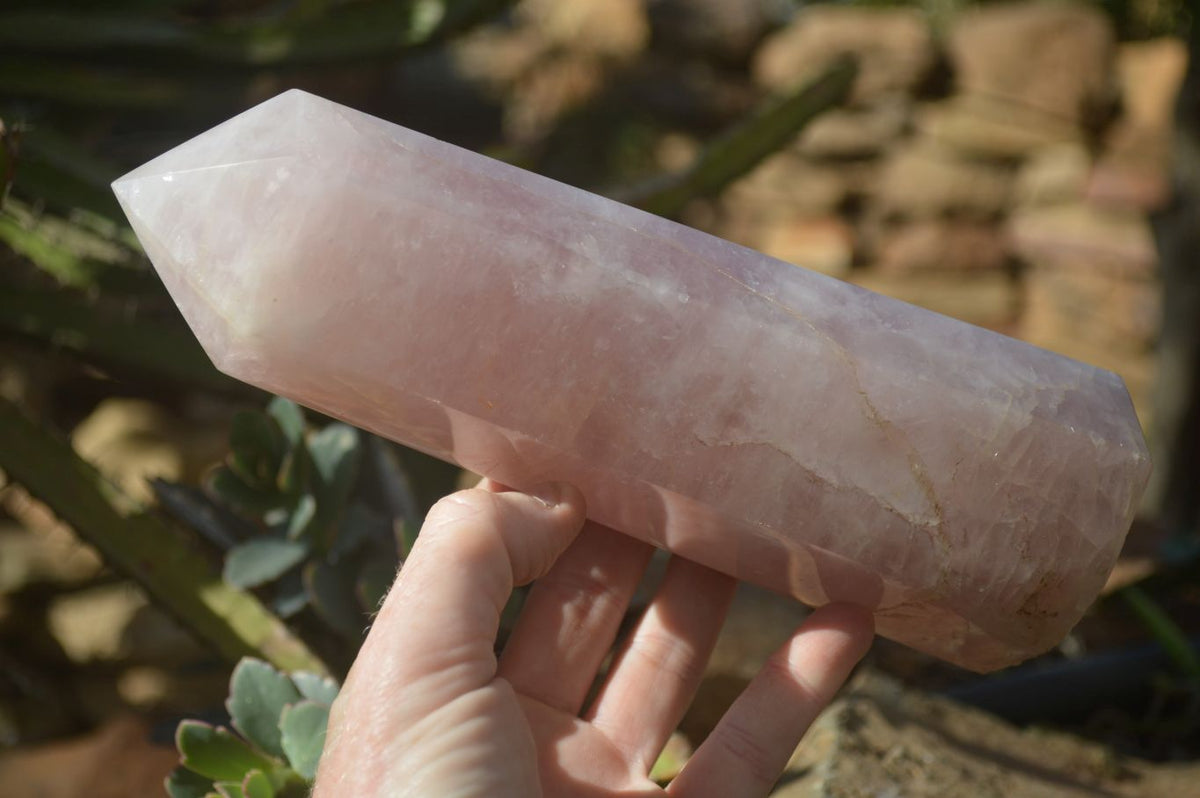 Polished Large Rose Quartz Tower x 1 From Madagascar - Toprock Gemstones and Minerals 