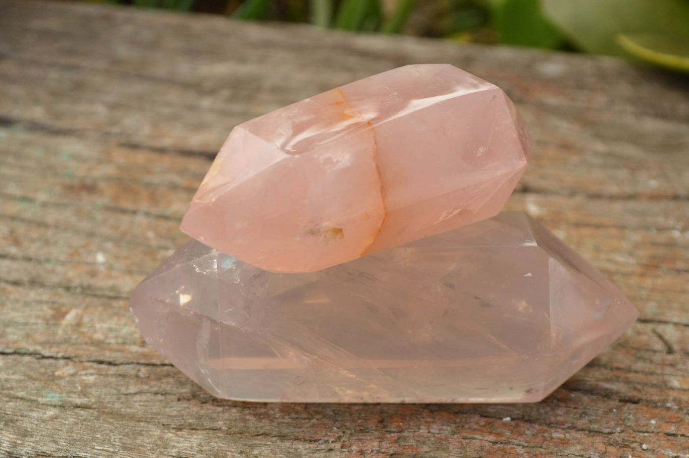 Polished Double Terminated Gemmy Pink Rose Quartz Points x 6 From Madagascar - TopRock