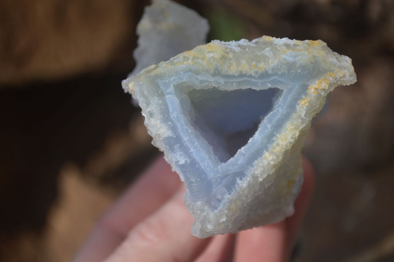 Natural Etched Blue Chalcedony Specimens  x 6 From Nsanje, Malawi - Toprock Gemstones and Minerals 