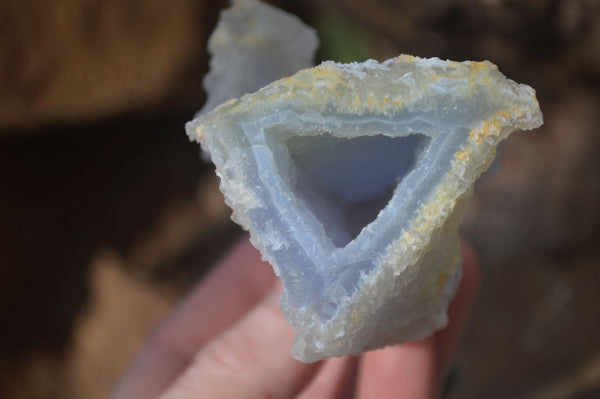 Natural Etched Blue Chalcedony Specimens  x 6 From Nsanje, Malawi - Toprock Gemstones and Minerals 