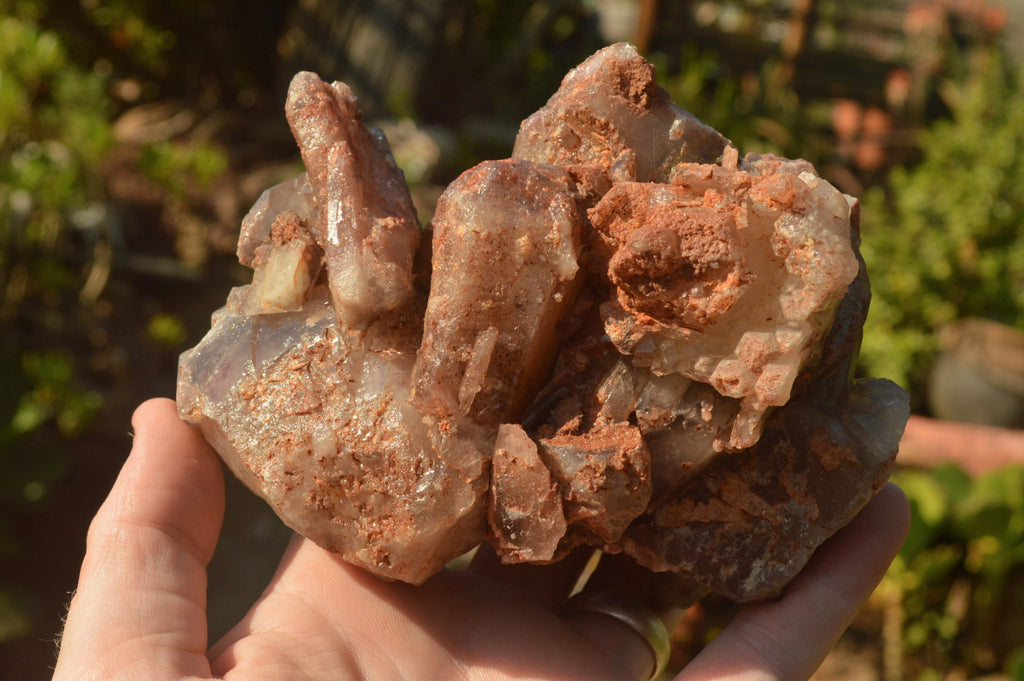 Natural Dusky Red Hematoid Quartz Clusters  x 4 From Karoi, Zimbabwe - TopRock