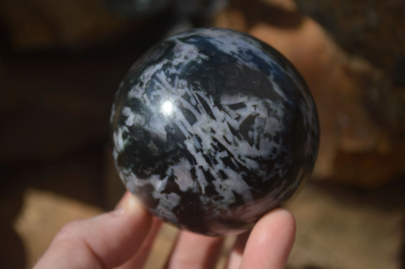Polished Merlinite Gabbro Spheres  x 4 From Ambatondrazaka, Madagascar - Toprock Gemstones and Minerals 