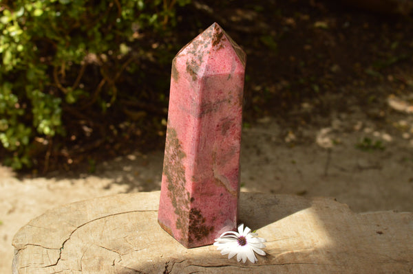 Polished Stunning Bright Red / Pink Rhodonite Point  x 1 From Ambindavato, Madagascar