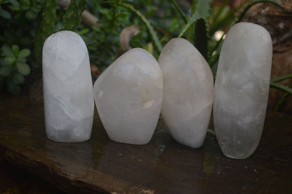Polished Rock Crystal Quartz Standing Free Forms  x 4 From Madagascar - Toprock Gemstones and Minerals 