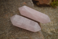 Polished Gemmy Double Terminated Rose Quartz Points x 12 From Ambatondrazaka, Madagascar - TopRock