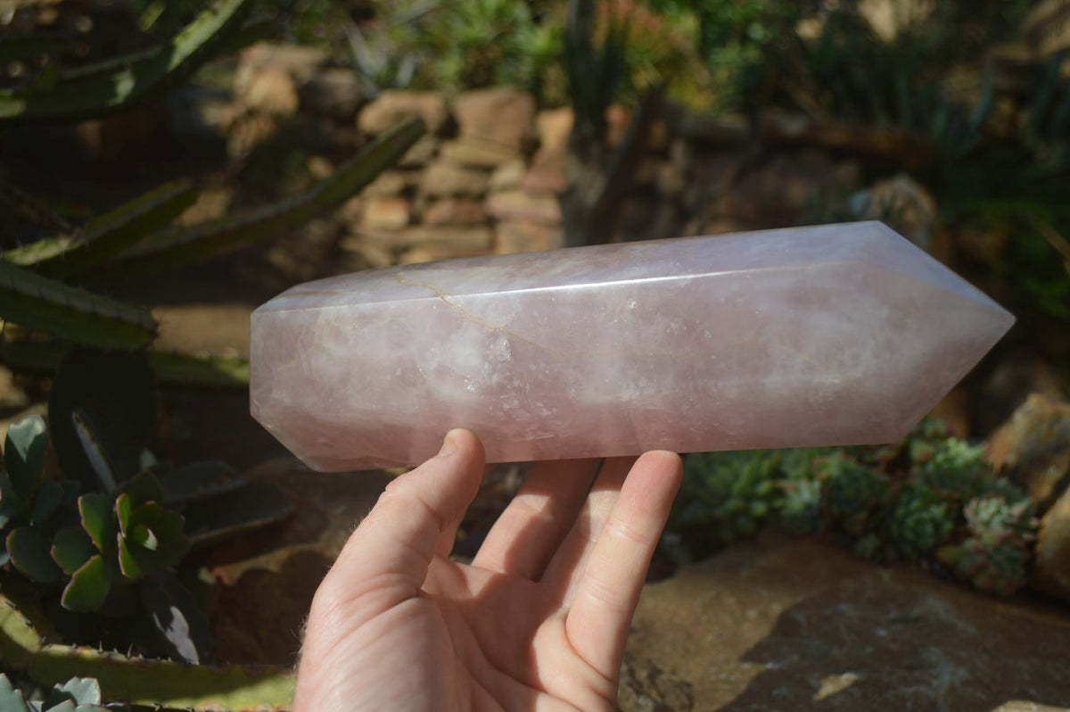 Polished Large Rose Quartz Tower x 1 From Madagascar - Toprock Gemstones and Minerals 